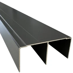 Rail haut alu pour placard coulissant - 2000mm - Gris ardoise