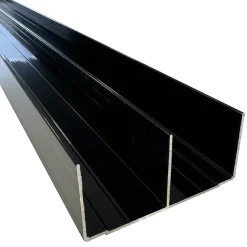 Rail haut alu pour placard coulissant - 2000mm - Laqué noir