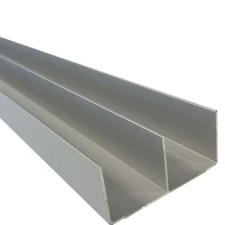 Rail haut alu pour placard coulissant - 2000mm - Anodisé argent