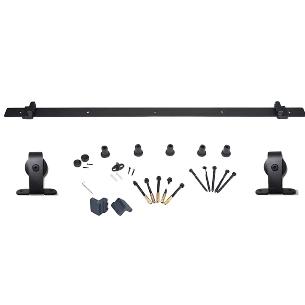 Rail porte coulissante - 2M - Porte en bois - Noir
