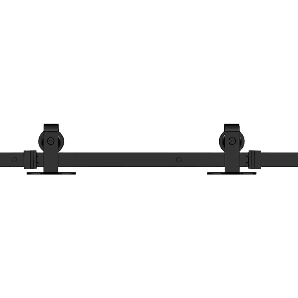 Rail porte coulissante - 2M - Porte en bois - Noir