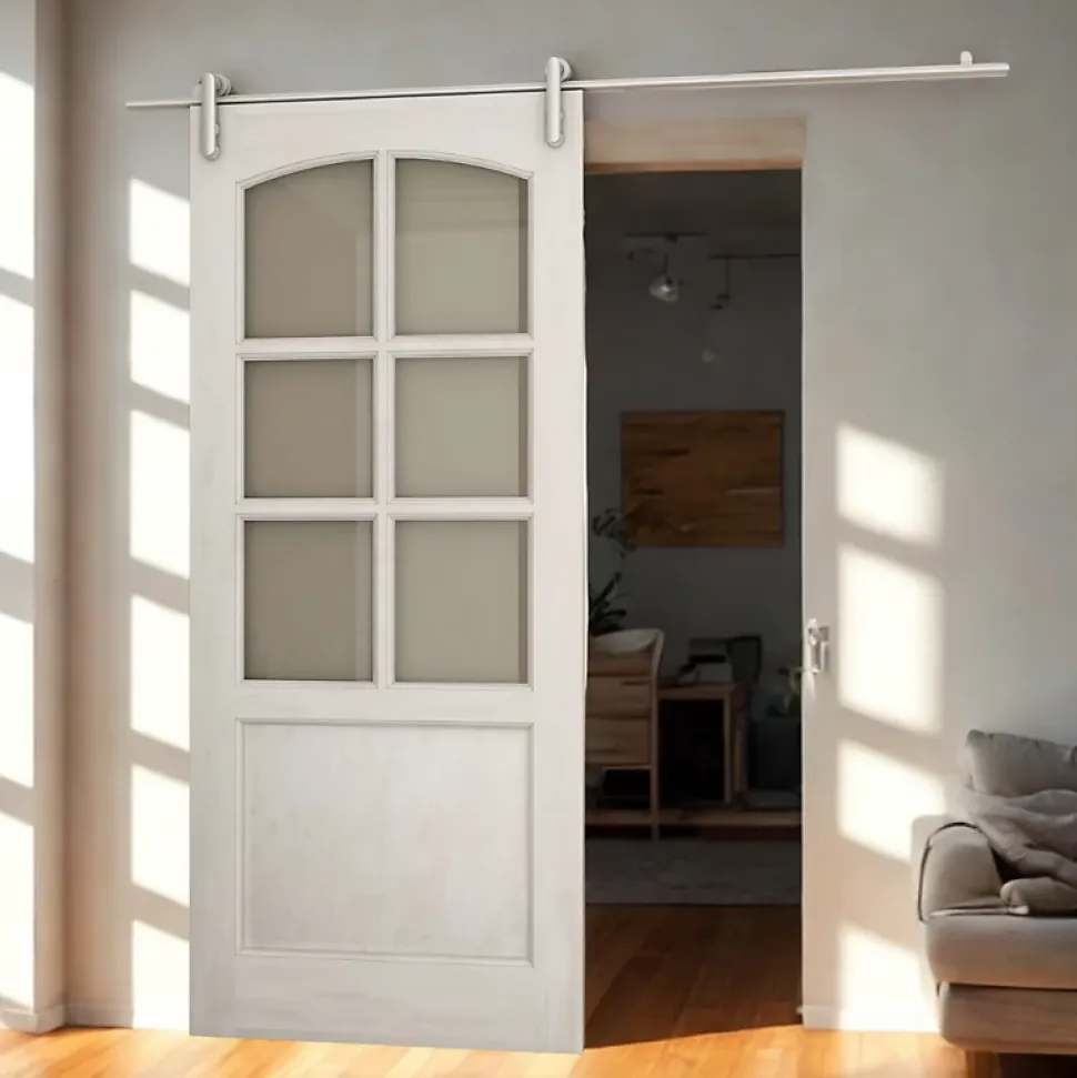 Rail porte coulissante - 2M - En applique - Porte en bois - Argent