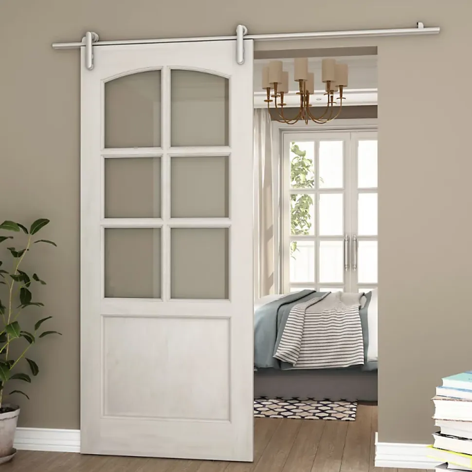 Rail porte coulissante - 2M - En applique - Porte en bois - Argent