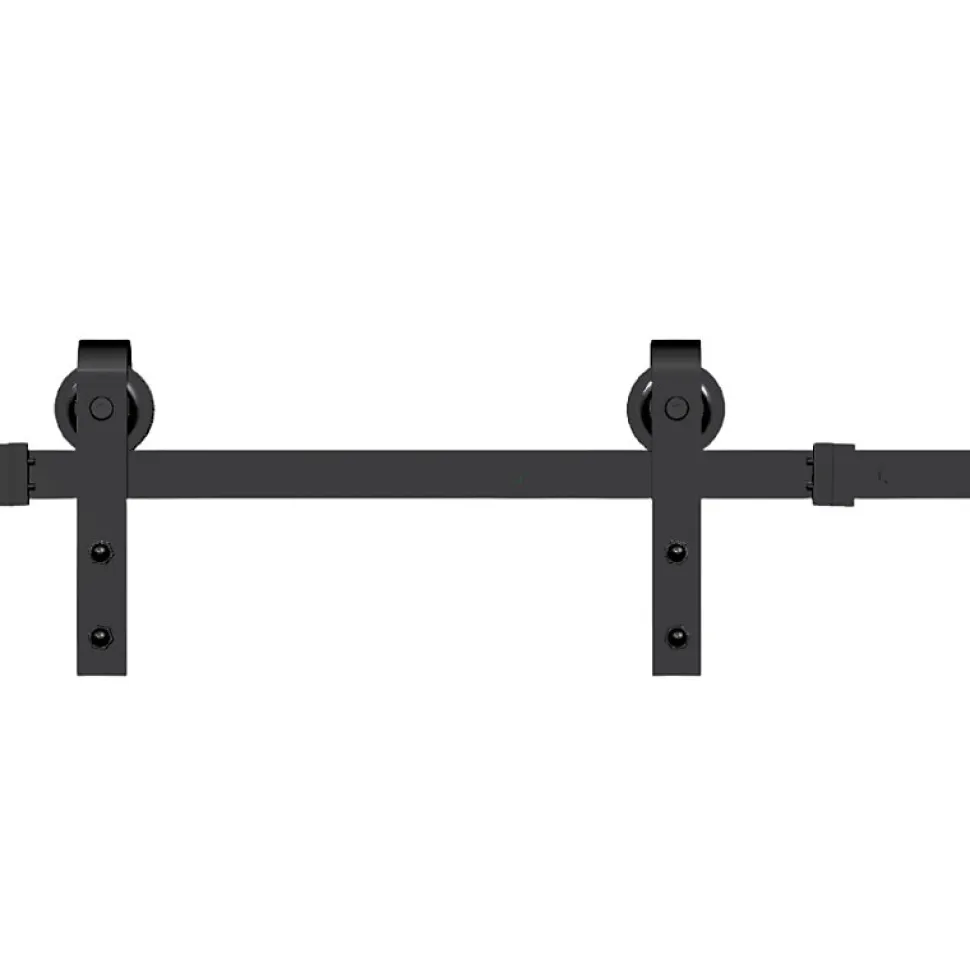 Rail porte coulissante - 2M - En applique - Porte en bois - Noir