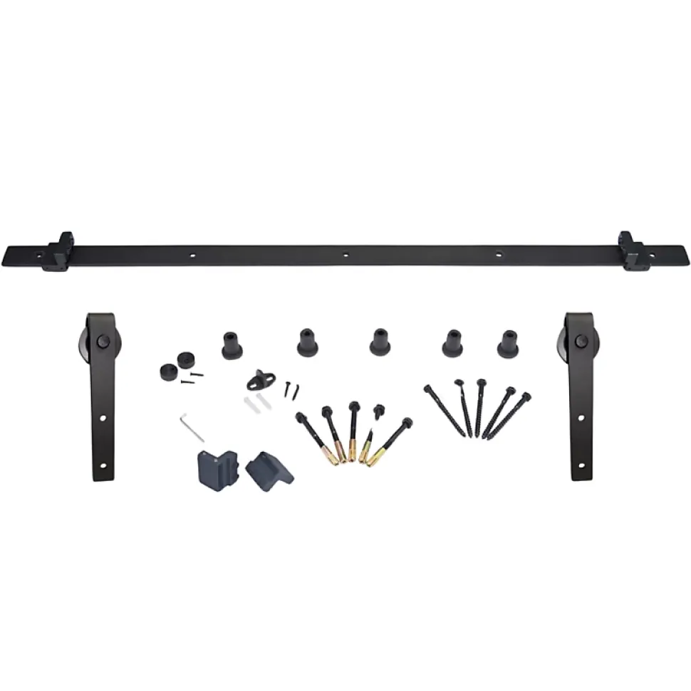 Rail porte coulissante - 2M - En applique - Porte en bois - Noir