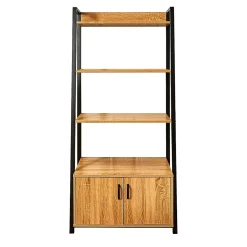 RAJIO - Meuble Etagère Industriel Effet Bois et Métal