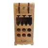 Range bouteilles avec coffre en bois de sapin et MDF - L.43 x H.100 cm - Naturel - CAVINA