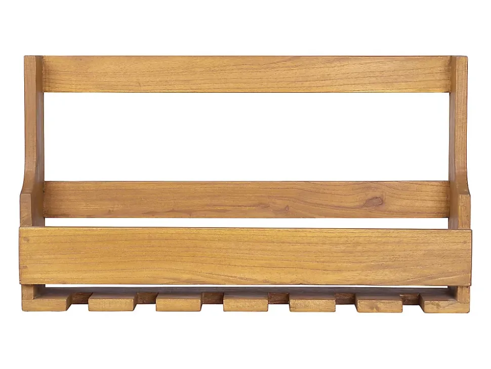 Range bouteilles et verres mural vintage - Bois de Mindi - L. 70 x P. 15 x H. 40 cm - VIDAGO