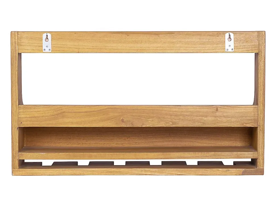 Range bouteilles et verres mural vintage - Bois de Mindi - L. 70 x P. 15 x H. 40 cm - VIDAGO