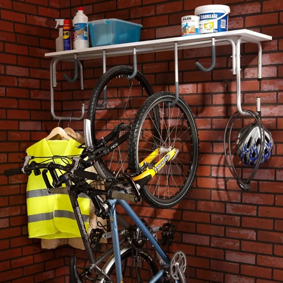 Range vélos mural Mottez capacité 5 vélos L.130 x H. 65 cm