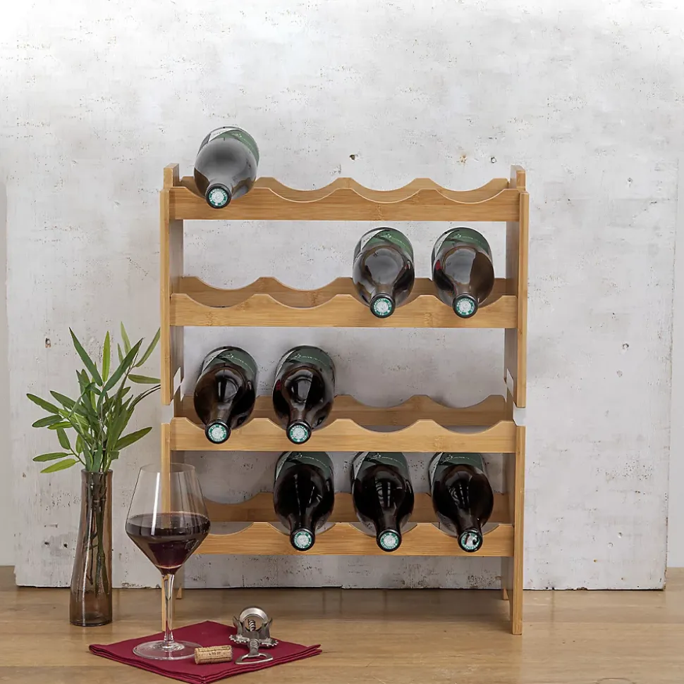 Rangement 8 bouteilles empilables Bambou - 5Five