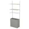 Rangement buanderie 3 colonnes avec penderie et 2 étandoirs H. 200 x L. 198 x P. 40 cm