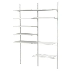 Rangement buanderie 2 colonnes avec penderie et 2 étendoirs H. 200 x L. 132 x P. 40 cm