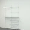 Rangement buanderie 2 colonnes avec penderie, 2 étendoirs et 2 paniers H. 200 x L. 132 x 40 cm
