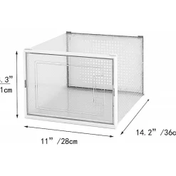 Rangement chaussures - Boites à chaussures - Grand format - Blanc et transparent - Lot de 12