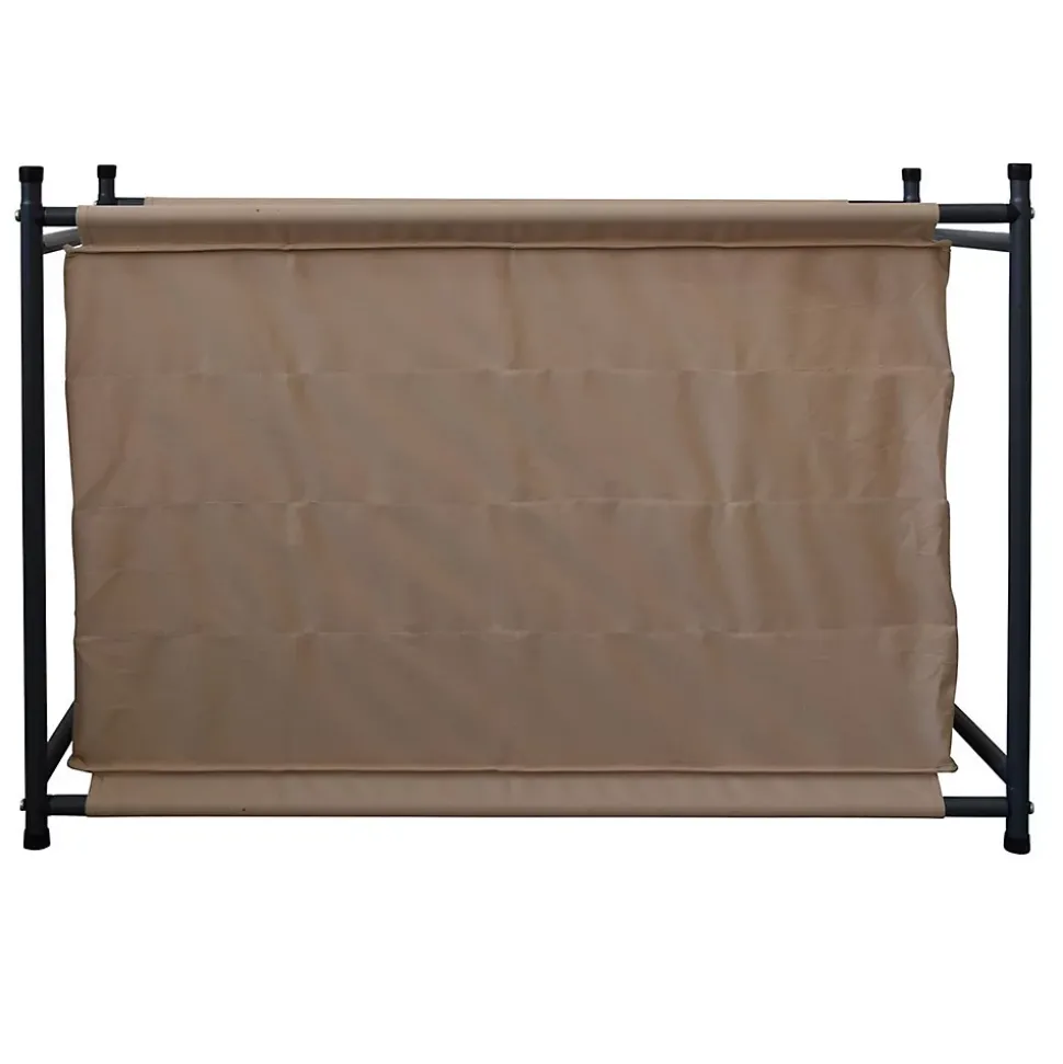 Rangement chaussures 16 Poches Beige Tissu Metal 65x82x35