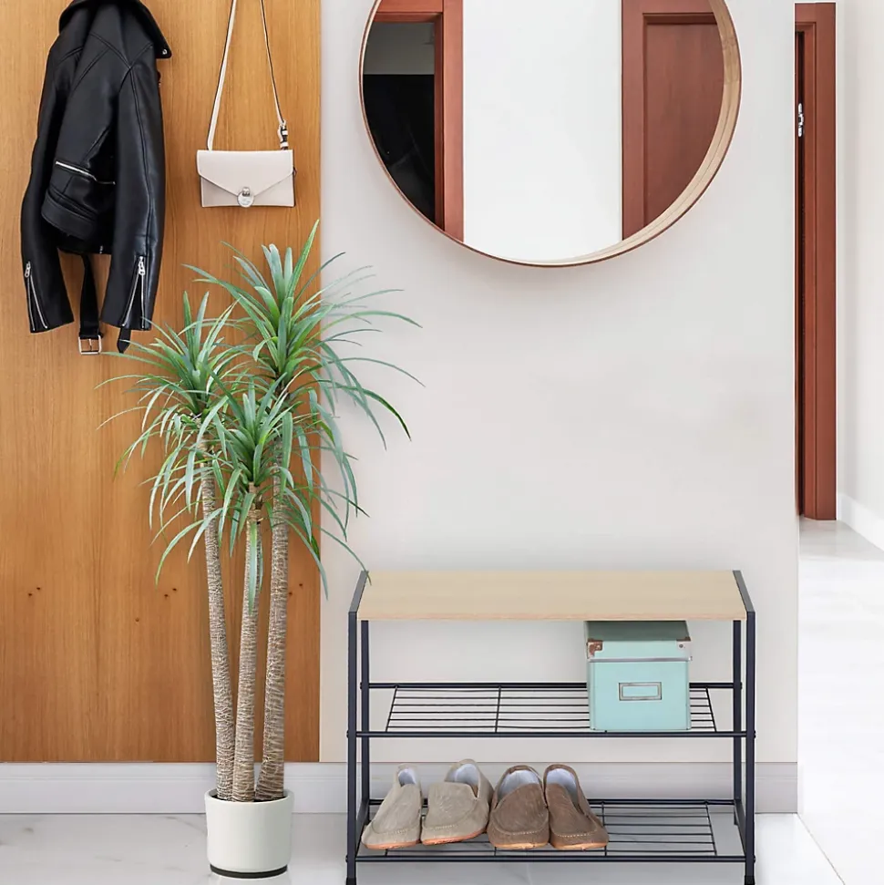 Rangement de Chaussures en Métal pour Entrée avec 3 Etagères