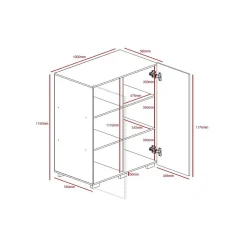 Rangement double portes TINY 100x120 cm Coloris blanc Design moderne