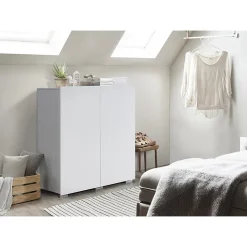 Rangement double portes TINY 100x120 cm Coloris blanc Design moderne