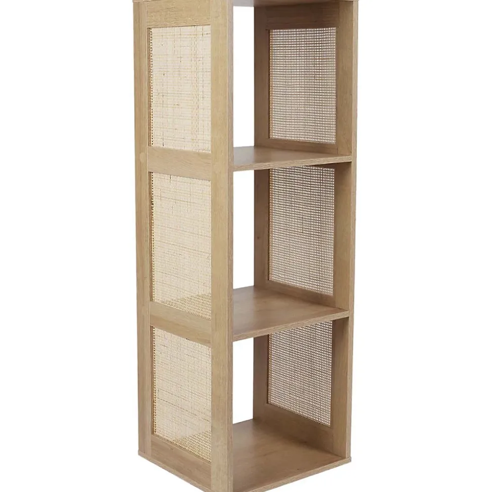 Rangement modulable cannage et bois Bali 3 cases