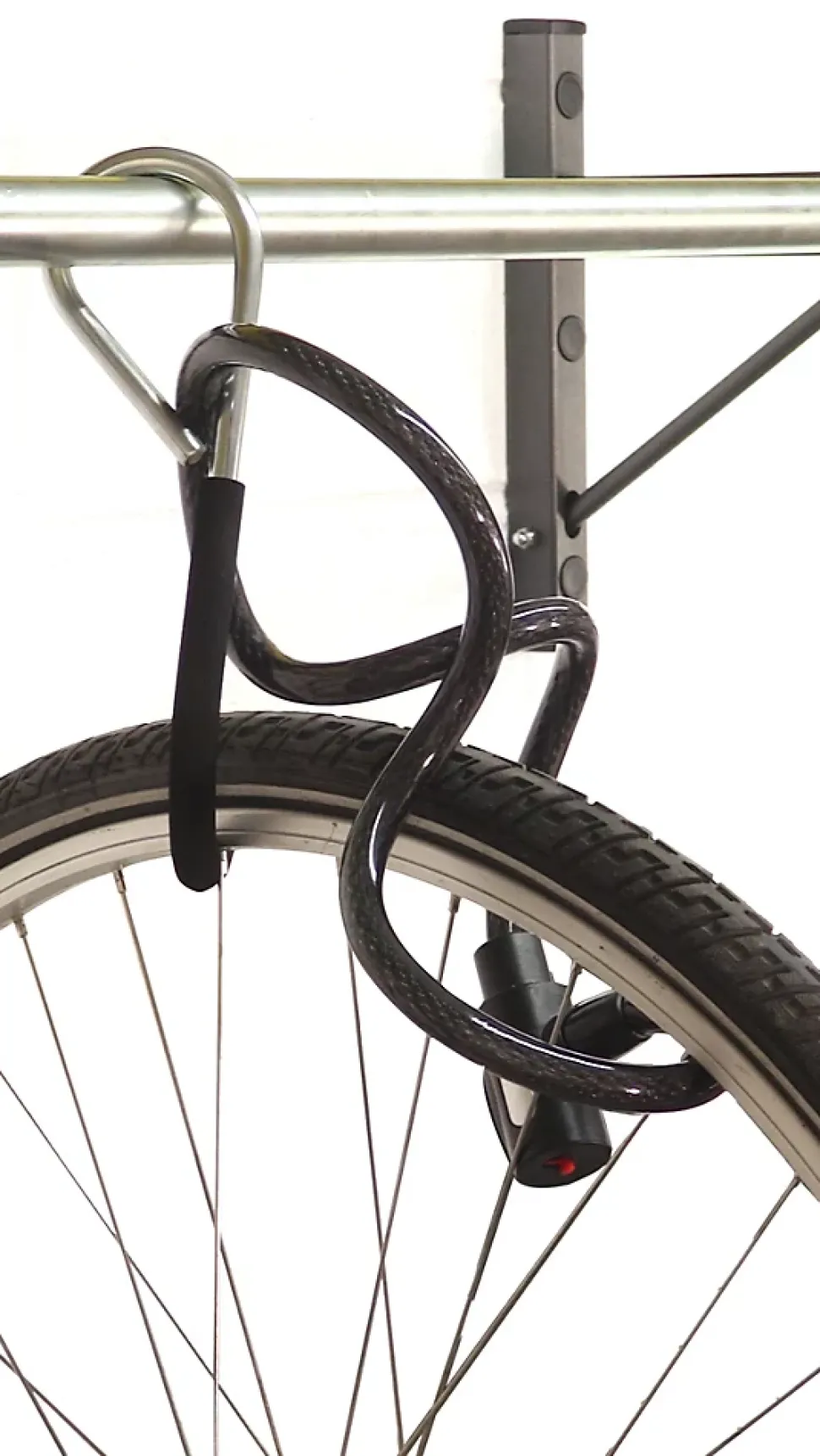 Rangement mural coulissant pour 5 vélos L. 119 cm Mottez acier