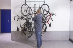Rangement mural coulissant pour 5 vélos L. 119 cm Mottez acier
