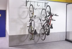 Rangement mural coulissant pour 5 vélos L. 119 cm Mottez acier