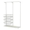 Rangement ouvert mural 2 colonnes avec penderie et 3 paniers H. 200 x L. 132 x P. 40 cm