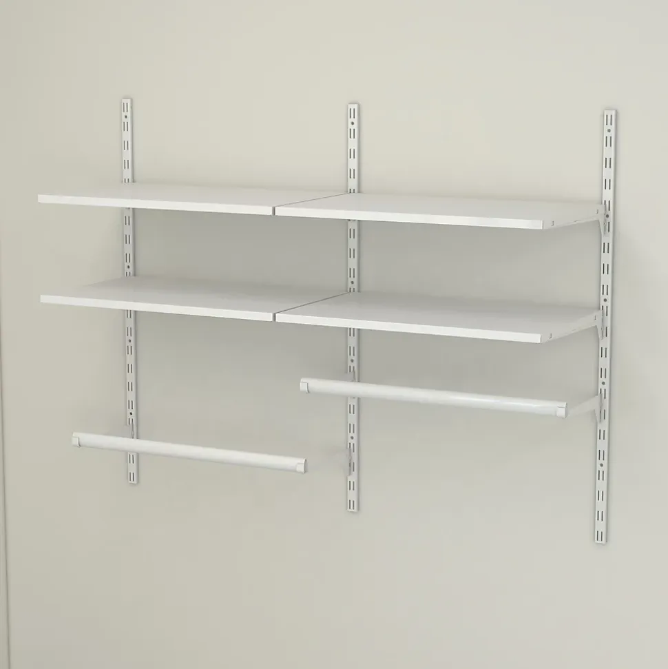 Rangement ouvert mural 2 colonnes avec penderie H. 200 x L. 132 x P. 40 cm