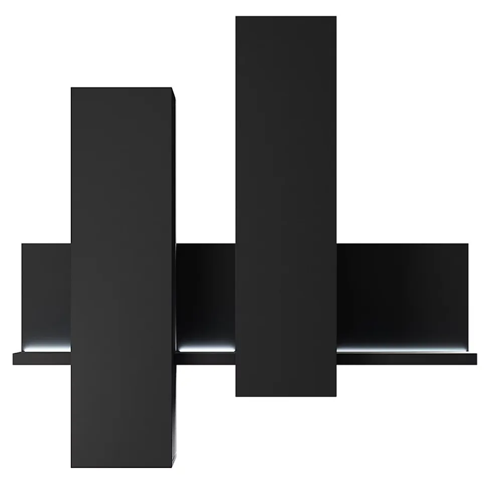 Rangement suspendu BERGAME Avec LED 152 cm coloris noir super mat