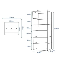 Range-pulls à suspendre 6 cases H. 90 cm x L. 30 cm Pratiks vert d'eau