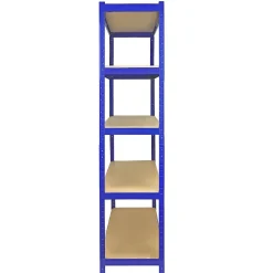 Rayonnage Bleu T-Rax de 120cm x 45cm x 180cm, en Acier et Sans Boulons