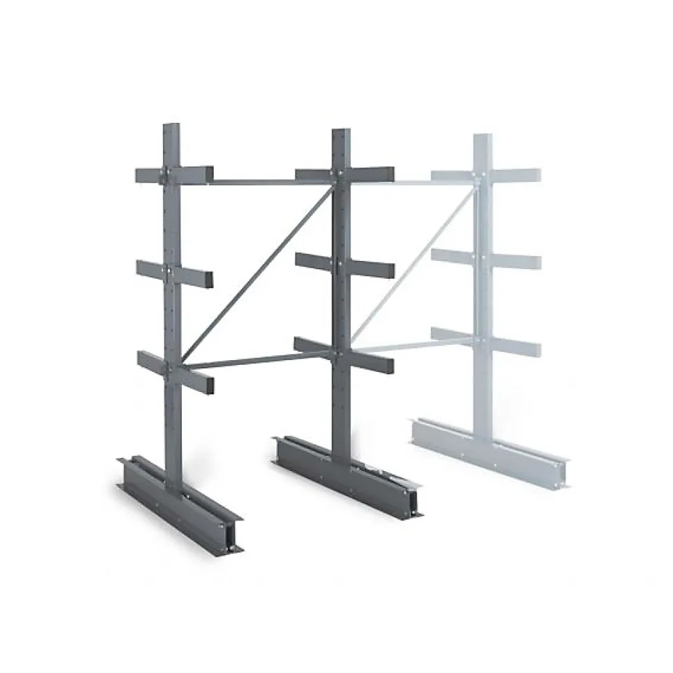 Rayonnage Cantilever léger 8 nvx 2 côtés H. 2m x L.1,25m x P.700