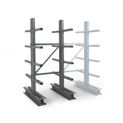Rayonnage Cantilever Mi-lourd 10 nvx 2 côtés H. 2,5m x L.1,5m x P.1000