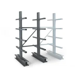 Rayonnage Cantilever Mi-lourd 10 nvx 2 côtés H. 2,5m x L.1m x P.600