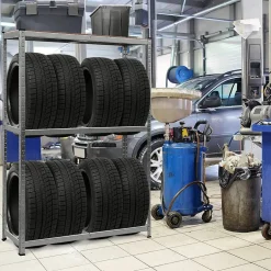 Rayonnage pour Pneus avec Étagère Étagère Métallique pour Pneumatiques Charges Lourdes
