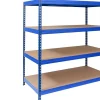 Rayonnage Étagère charge lourde Tôle d'acier 4 Étages Bleu 177 x 200 x 60 cm, Capacité de charge max 1600 kg