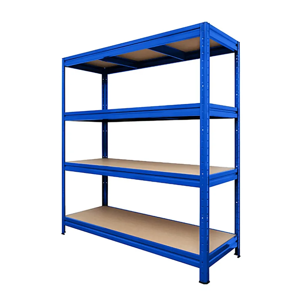 Rayonnage Étagère charge lourde Tôle d'acier 4 Étages Bleu 200 x 150 x 80 cm, Capacité de charge jusqu'à 1500 kg