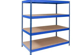 Rayonnage Étagère charge lourde Tôle d'acier 4 Étages Bleu 177 x 160 x 60 cm, Capacité de charge jusqu'à 1500 kg