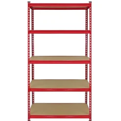 Rayonnage Z-Rax en Acier Sans Boulons Rouge 90cm x 45cm x 183cm