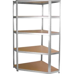 REGIO - Rayonnage d'angle industriel en métal - 90x30x180 - 5 étagères - Rayonnage de stockage
