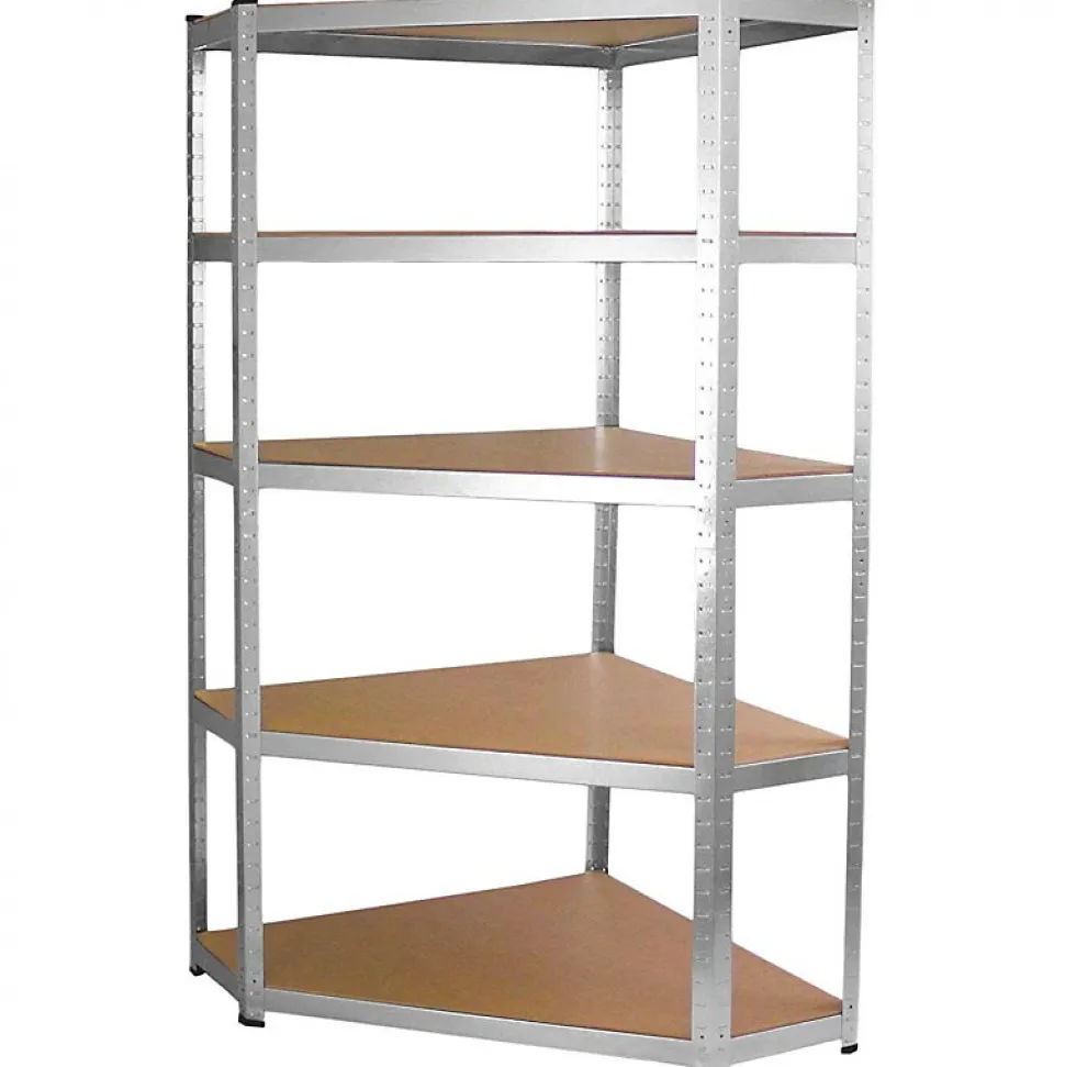 REGIO - Rayonnage d'angle industriel en métal - 90x30x180 - 5 étagères - Rayonnage de stockage