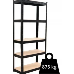 REGIO - Rayonnage industriel en métal- 90x40x180 - 5 étagères - Etagères atelier cave