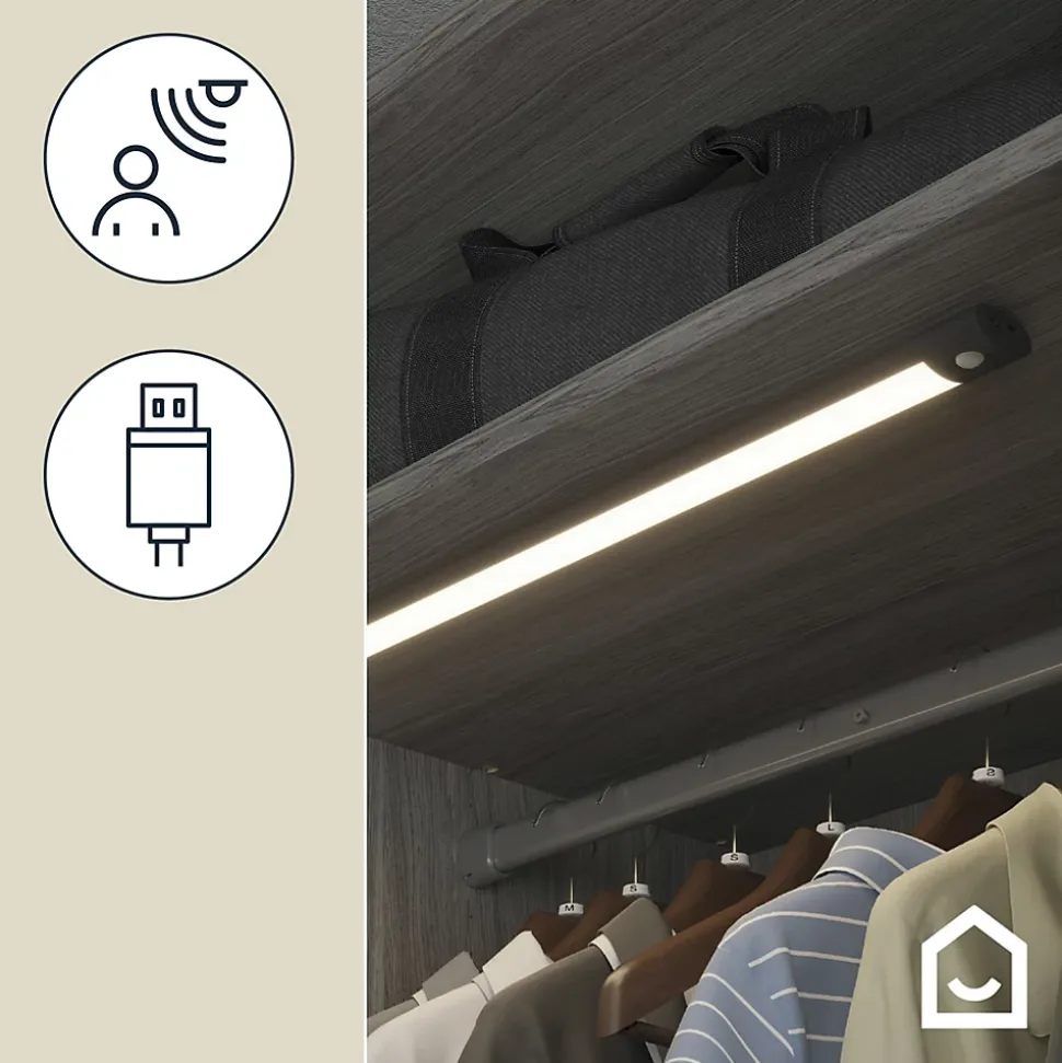 Réglette sous meuble Fiennes LED intégrée blanc neutre IP20 260lm 3.7W L.54xl.4,1xH.2cm noir GoodHome