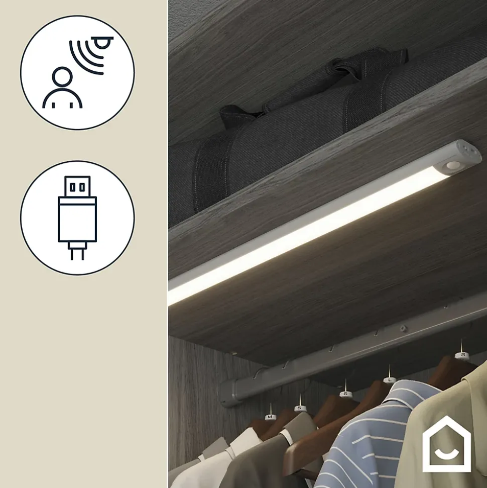 Réglette sous meuble Fiennes LED intégrée blanc neutre IP20 260lm 3.7W L.54xl.4,1xH.2cm blanc GoodHome