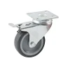 Roulette diamètre 50mm hauteur 72mm caoutchouc gris platine pivotant - AVL - 557950H