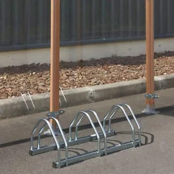 Râtelier au sol pour rangement de 3 vélos L. 72 cm acier