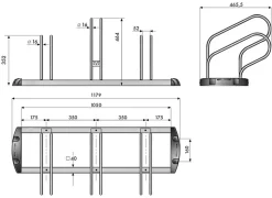 Râtelier porte velos premium 3 places 1 Haut et 2 Bas