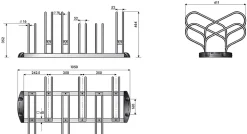 Râtelier porte vélos premium à 6 places opposées, Lot de 18