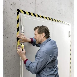 Ruban adhésif de signalisation - noir et jaune - 66 m x 50 mm
